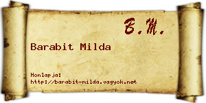Barabit Milda névjegykártya